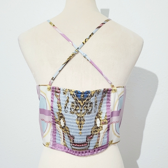 Rachel Zoe Women's Baroque Scarf Print Cowl Neck Camisole Tank Top – Size Large - Picture 2 of 9